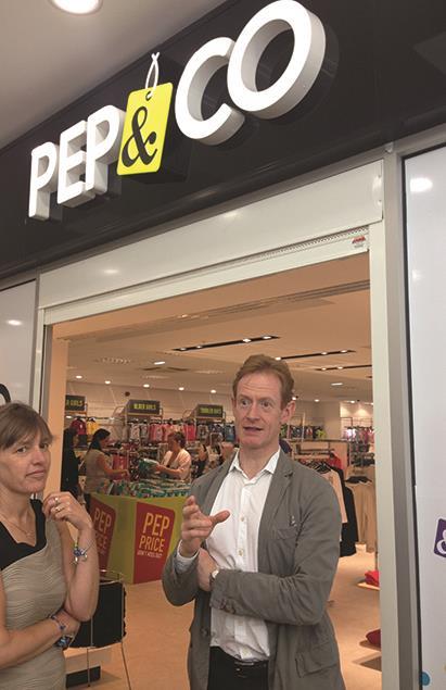 Andy Bond outside a Pep&Co store