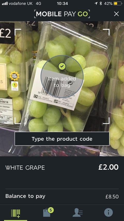 M&S mobile pay go