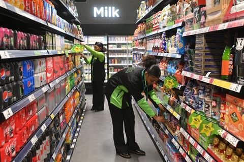 Staff working in an Asda Express
