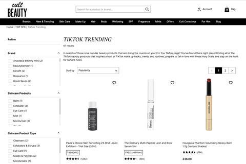 cult-beauty-tiktok-trending-page