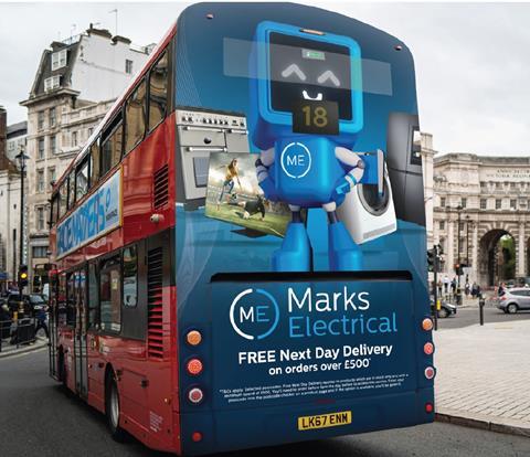 Marks Electrical advertisement on bus