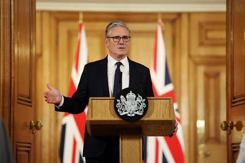 Keir Starmer announcing social media ban for under-16s