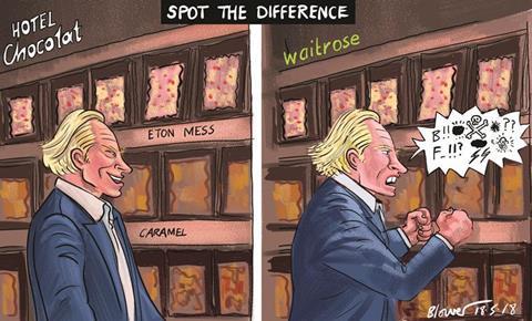 How Retail Week cartoonist Patrick Blower covered 'slabgate'.