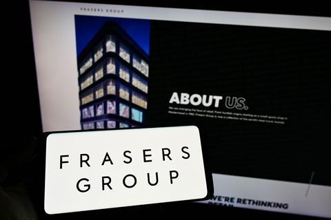 Frasers Group Website on Phone