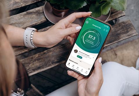 H&B&Me app on smartphone screen