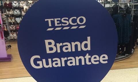 Tesco’s advertising for its Brand Guarantee price matching scheme has been banned after being labelled “misleading” by watchdogs.