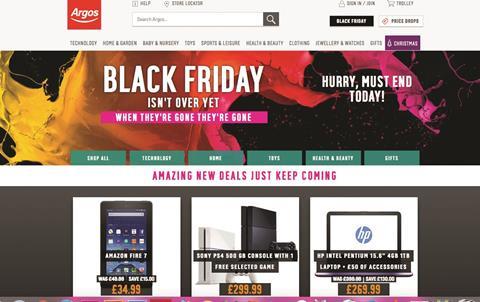 Argos Black Friday screengrab