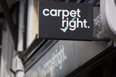 Carpetright has posted a drop in like-for-like sales during its first half and warned that the fall in the value of the sterling will dent margins.