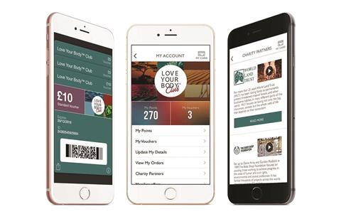 Body Shop mobile loyalty app