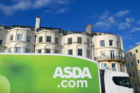 Asda delivery van in front of house