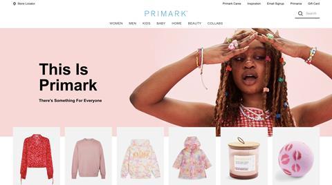 Primark Website Launch - Homepage Hero Shot