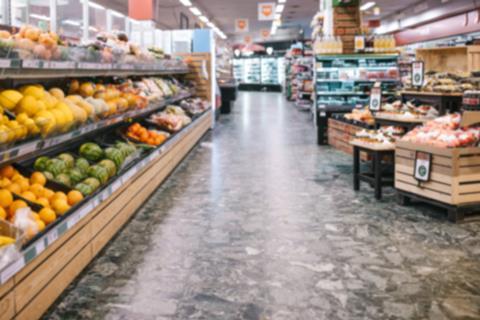 Fruit aisle in a supermarket