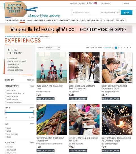 Notonthehighstreet Experiences