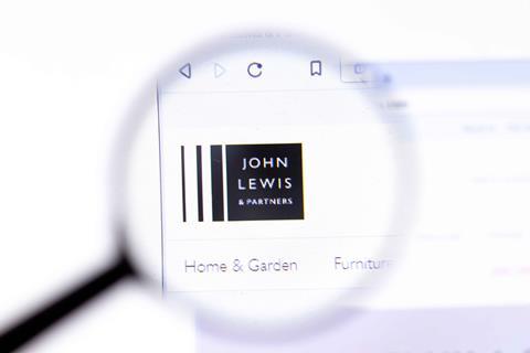 John Lewis website shown through a magnifying glass