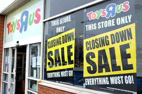 Toys R Us closing down sale, Old Kent Road, London, March 2018