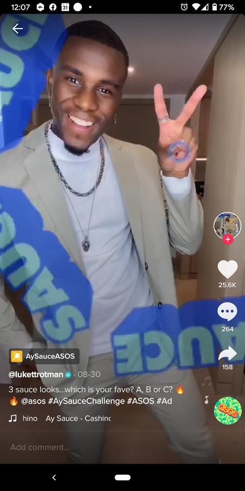 Love Island star Luke Trotman takes part in Asos' #AySauce challenge