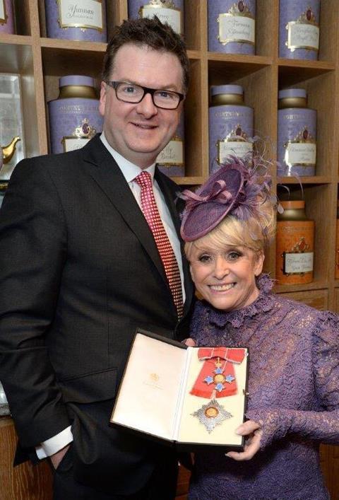Fortnum & Mason boss Ewan Venters with newly-crowned Dame Barbara Windsor.