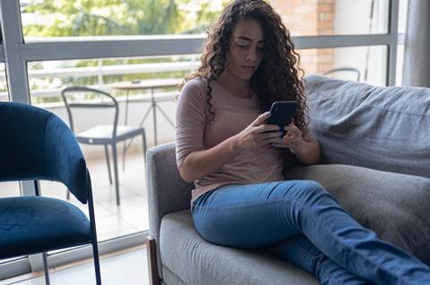 Woman shopping online