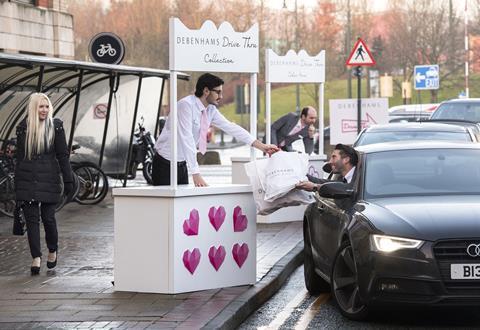 Debenhams' launched a Valentine's drive thru service last week in Manchester