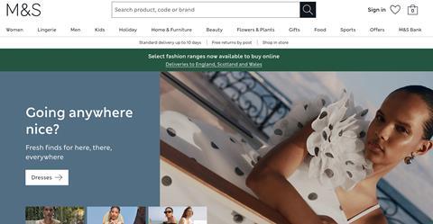 M&S website back online