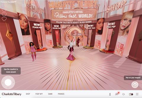 Charlotte Tilbury virtual store screenshot