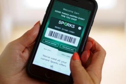 Marks & Spencer Sparks loyalty app on smartphone