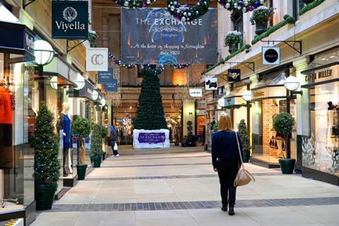 christmas shopping centre quiet