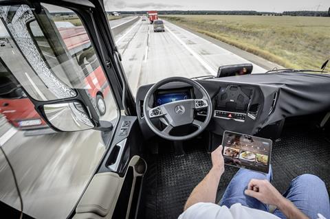 Inside a driverless lorry