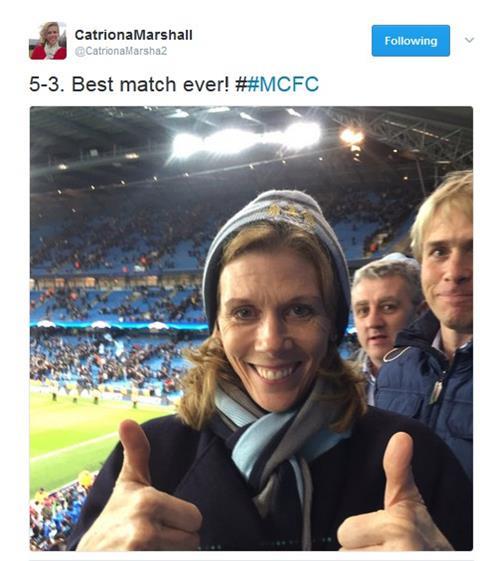 Catriona Marshall at the footie