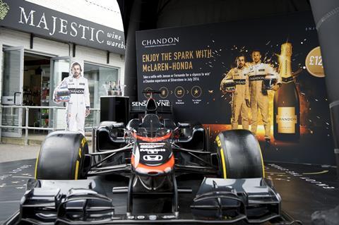 Formula One car at Majestic Wines