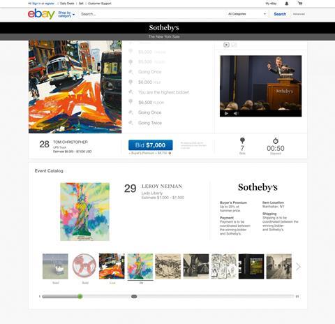 eBay and Sotheby's online auction platform