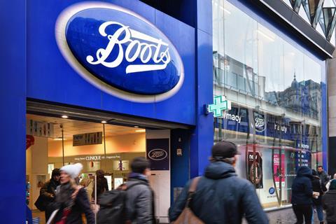 Exterior of Boots store