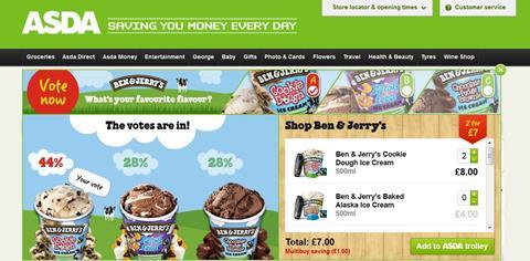 To increase customer engagement, the ad features a poll asking shoppers to vote on, for instance, their favourite Ben & Jerry’s flavour from a choice of three.