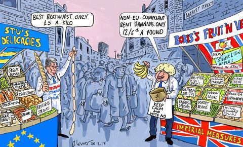 Retail Week cartoonist Patrick Blower’s take on how retailers and politicians alike are advocating both sides of the Brexit debate.
