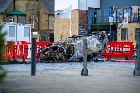 Sunderland burnt car 2024 riots