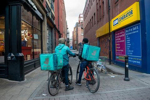 Deliveroo riders in Manchester