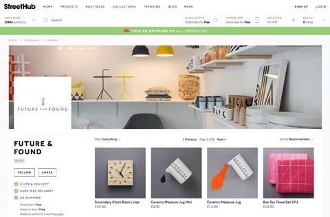 Online retail platform Streethub offers a stage for independent retailers across London and Brighton to sell their homeware and fashion merchandise.