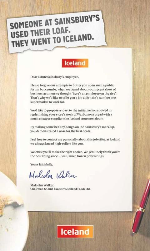 Iceland bread letter