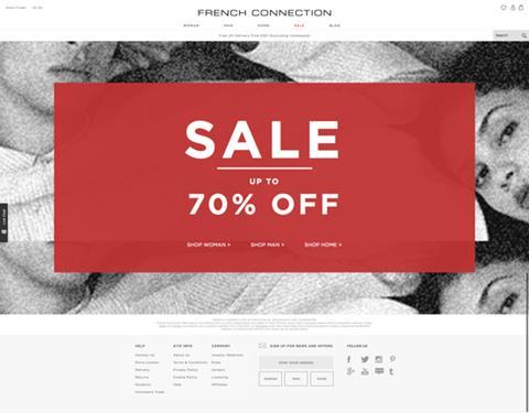 French Connection homepage