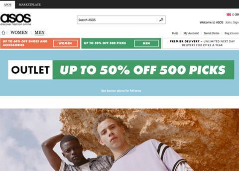 Asos homepage