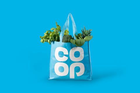 Co-op bag filled with groceries