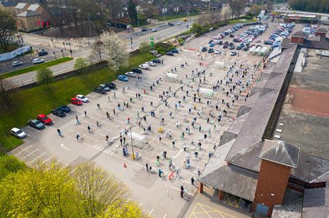 Supermarket social distance queue