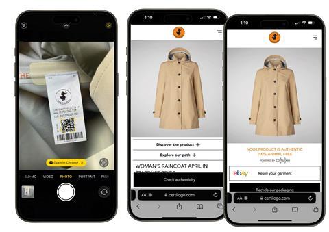 ebay resell certificates on smartphone screens