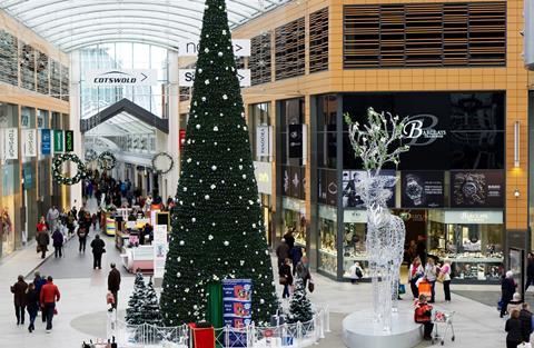 Shopping centre with Christmas displays