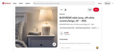 Ikea table lamp as seen on Pinterest for business