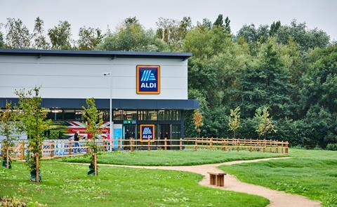 Exterior of Aldi store