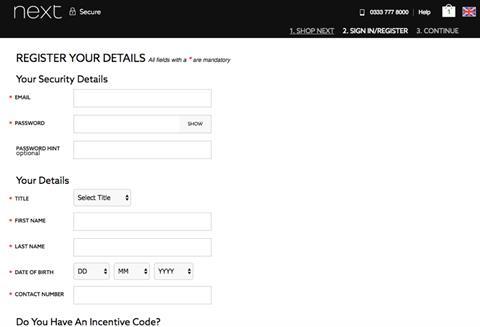 Next register your details