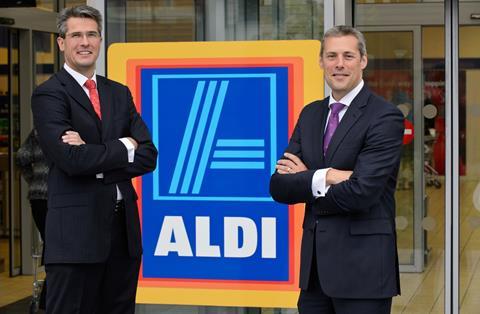 Aldi bosses Roman Heini (left) and Matthew Barnes claim the grocery price war has played into their hands