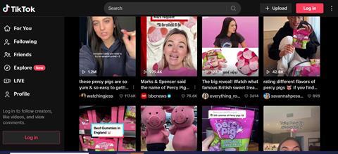 m&s percy pig on tiktok