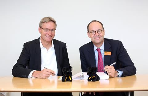 Dansk Supermarked boss Per Bank and Sainsbury's chief executive designate Mike Coupe